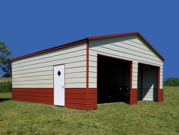 Red Boxed Eave Garage
